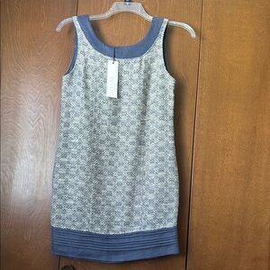 Adam Adam Lippes NWT Linen Blend Blue Patterned Sleeveless Dress Sz 2